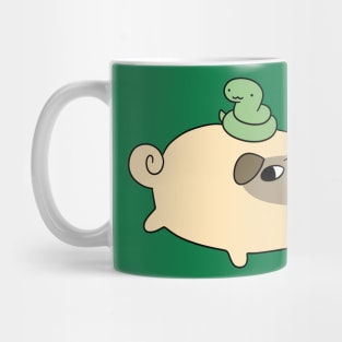 Chubby Pug and Little Snake Mug